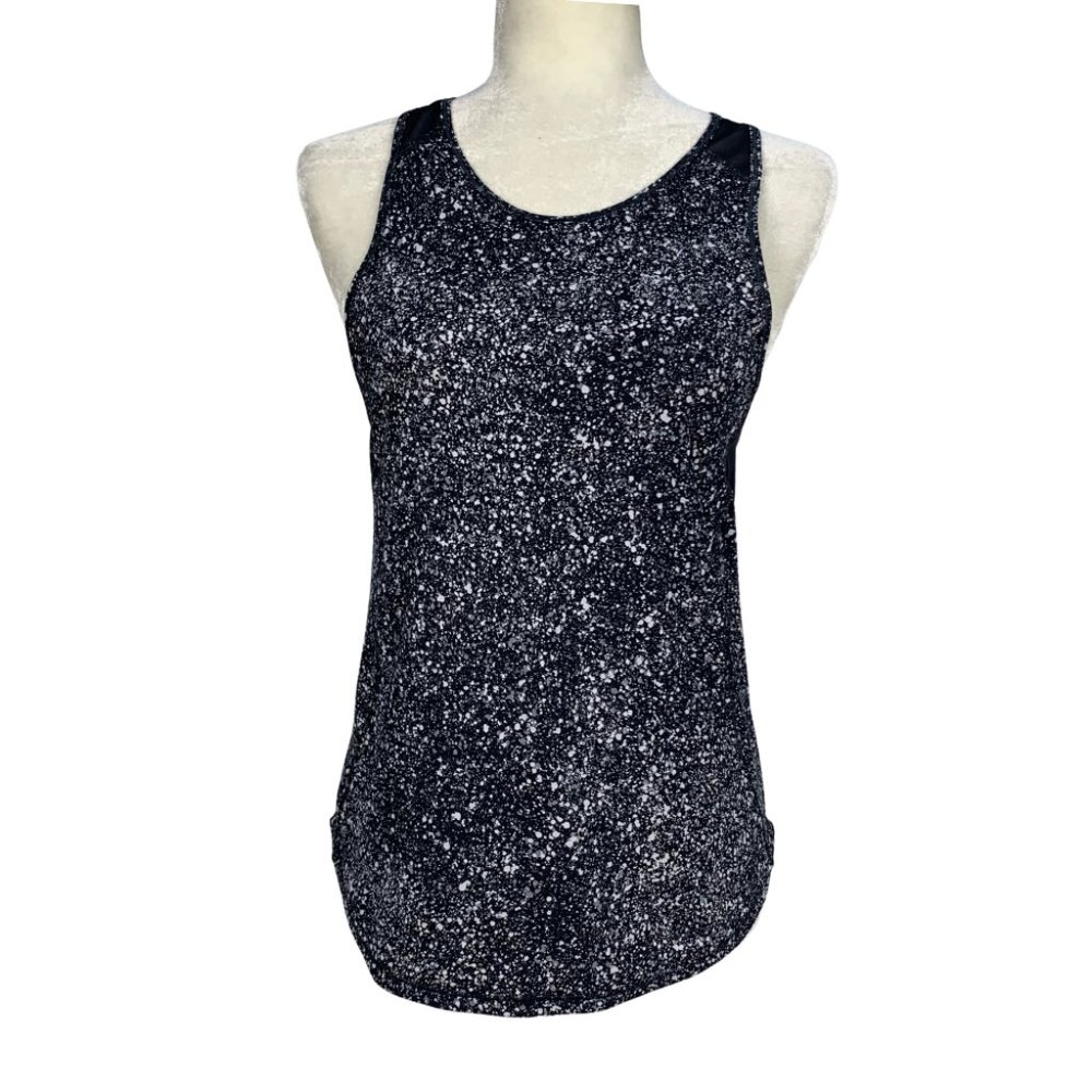 Lululemon Sculpt Tank II Diffuse Starlight Mesh Yoga Workout Black Size 4